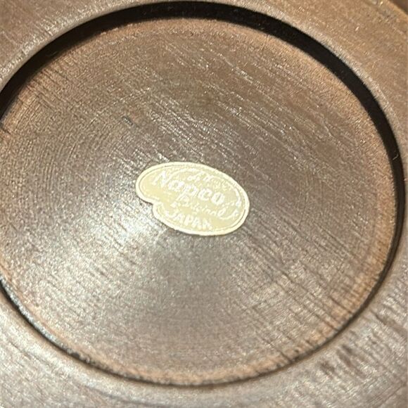 Vintage Napco Japan Brown Wooden Salad Bowl Set - Picture 5 of 10